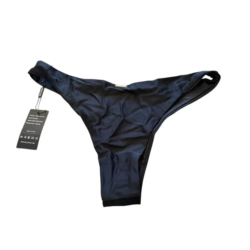 RELLECIGA Women's Cheeky Brazilian Cut Bikini Bottom Size Medium